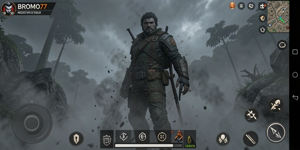 Screenshot gameplay BROMO77 yang mencekam saat menghadapi makhluk horor.