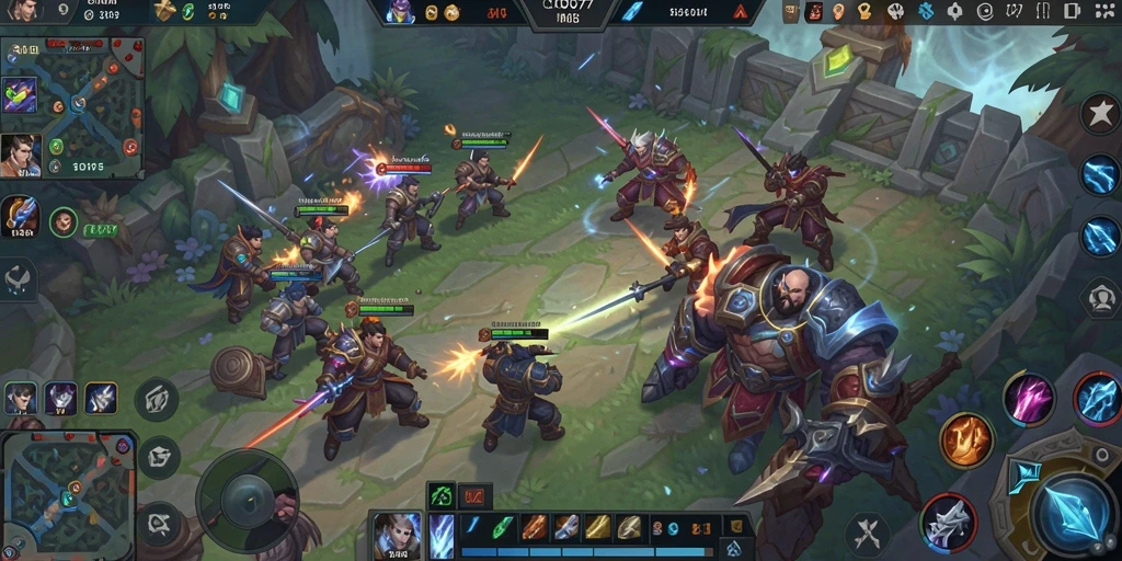 Screenshot COO77 menampilkan aksi seru gameplay MOBA.