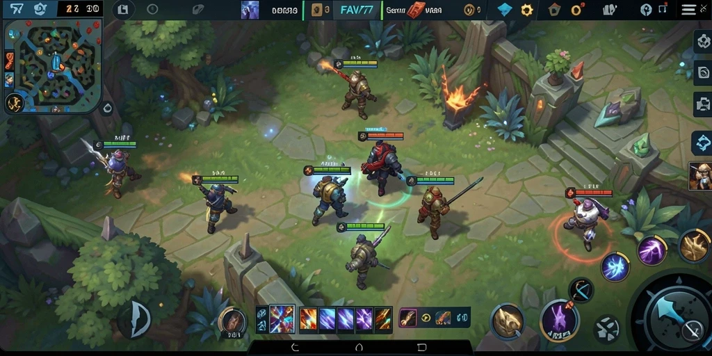 Screenshot gameplay FAV77 menunjukkan pertarungan strategi yang mendebarkan.