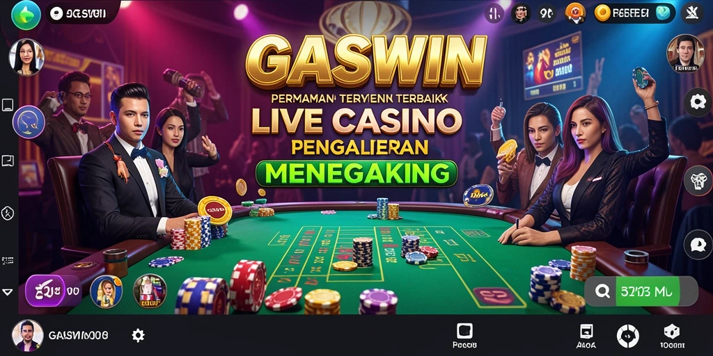 Tampilan gameplay Live Casino yang menegangkan dengan dealer langsung.