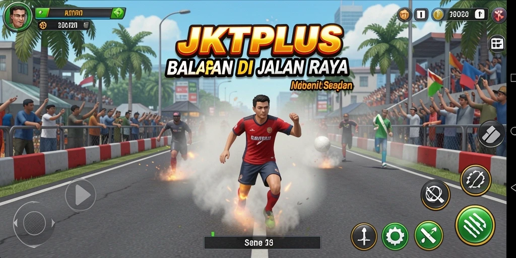 Gameplay balapan seru di JKTPLUS dengan trek yang menantang.