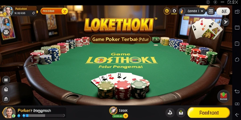 Tampilan gameplay menegangkan dari game Poker LOKETHOKI.
