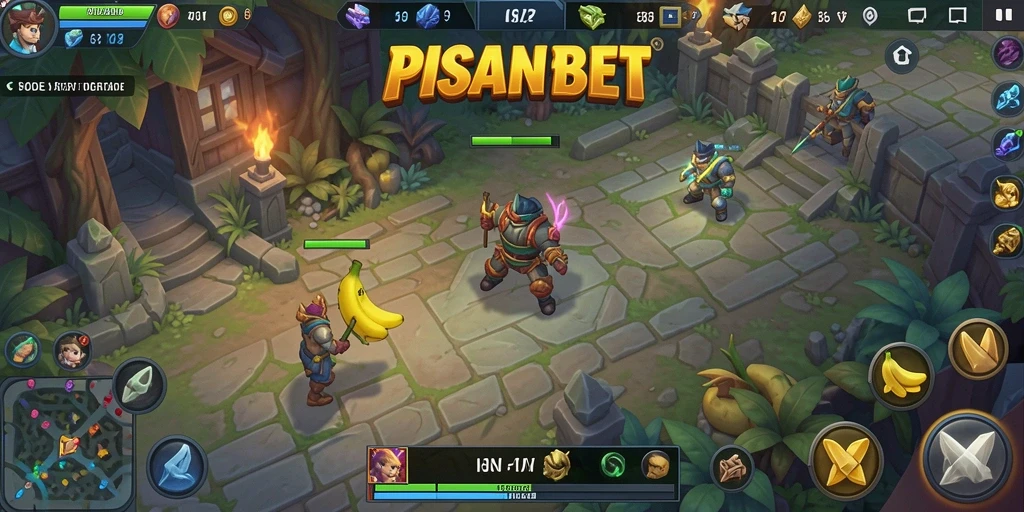 Screenshot gameplay PISANGBET menampilkan aksi seru di arena MOBA.