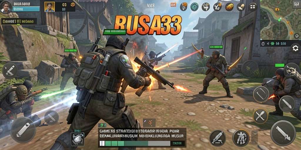 Tangkapan layar dari gameplay RUSA33 yang menampilkan pertempuran strategi.
