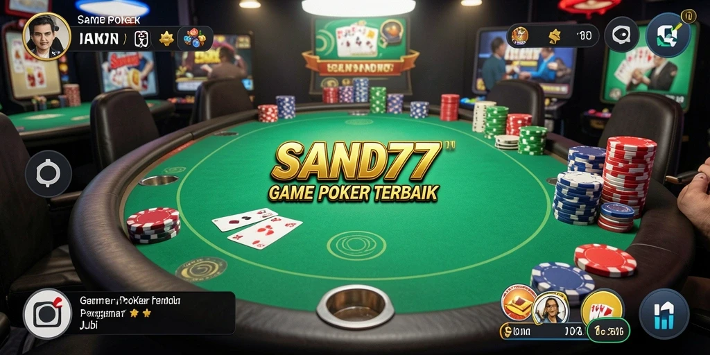 Tangkapan layar berisi gameplay seru dari permainan poker SAND77.