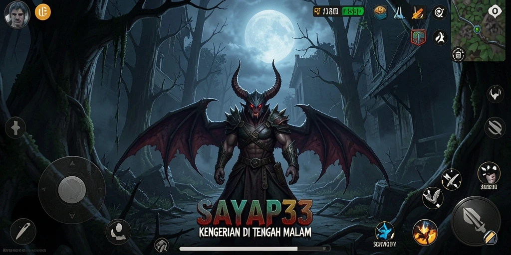 Screenshot gameplay SAYAP33 yang menegangkan dengan suasana mencekam.