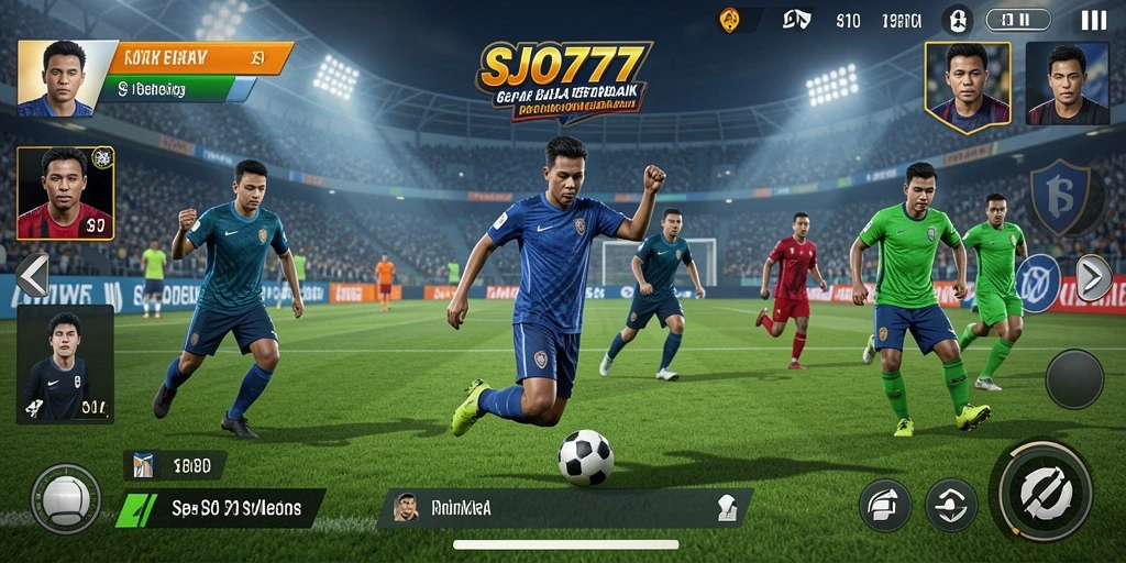Gameplay SJO777 yang seru dan mendebarkan di lapangan sepak bola.