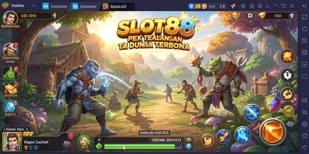 Screenshot gameplay menunjukkan petualangan menarik di dunia terbuka SLOT88.