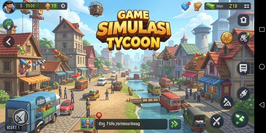 Screenshot menampilkan gameplay Z18 dengan elemen manajemen bisnis.